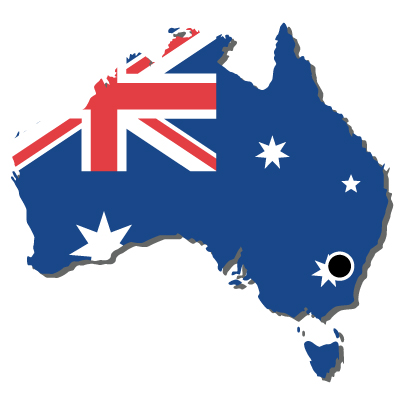 オーストラリア連邦無料フリーイラスト｜首都・国旗付